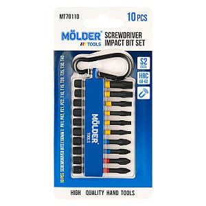 Набір біт ударних Molder 50мм 10шт кольорове маркування MT70110