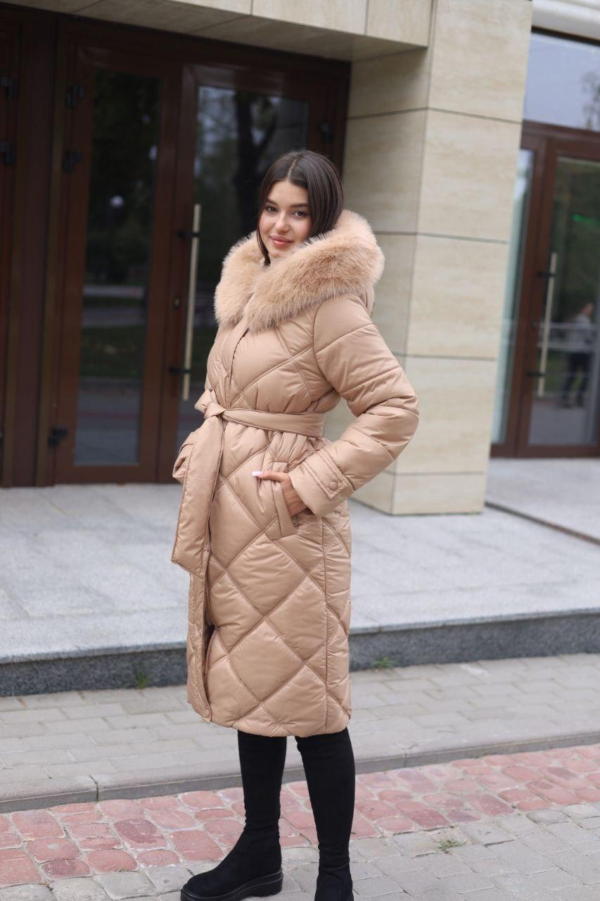 Жіноче зимове пальто з капюшоном ПВ-391 р-ри: 42–58. Тепло та елегантність кожного дня.