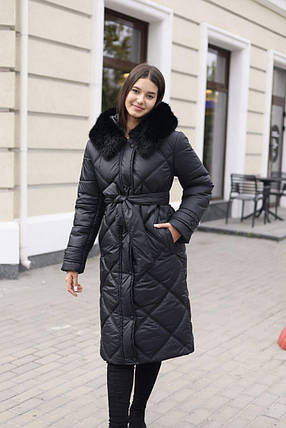 Жіноче зимове пальто з капюшоном ПВ-391 р-ри 42–58, фото 1