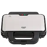 Сендвічниця Adler AD 3043 XXL, 1300 Вт, антипригарне покриття, термостат, індикатори, чорна, фото 4