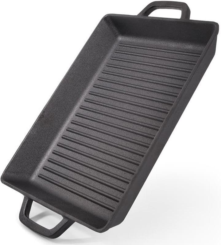 Сковорода-гриль чавунна Fissman Naestved 32.5х27х4см mebelime з литими ручками, фото 1