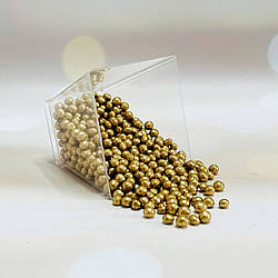 Рисові кульки для кондитерських виробів золоті , 3 мм, 20 г