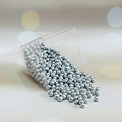 Рисові кульки для кондитерських виробів срібні, 3 мм, 20 г