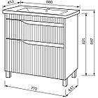 Тумба підлогова ЮВВІС Florence ТНБ-2 Д біла матова з умивальником Vesta 80 см, фото 3