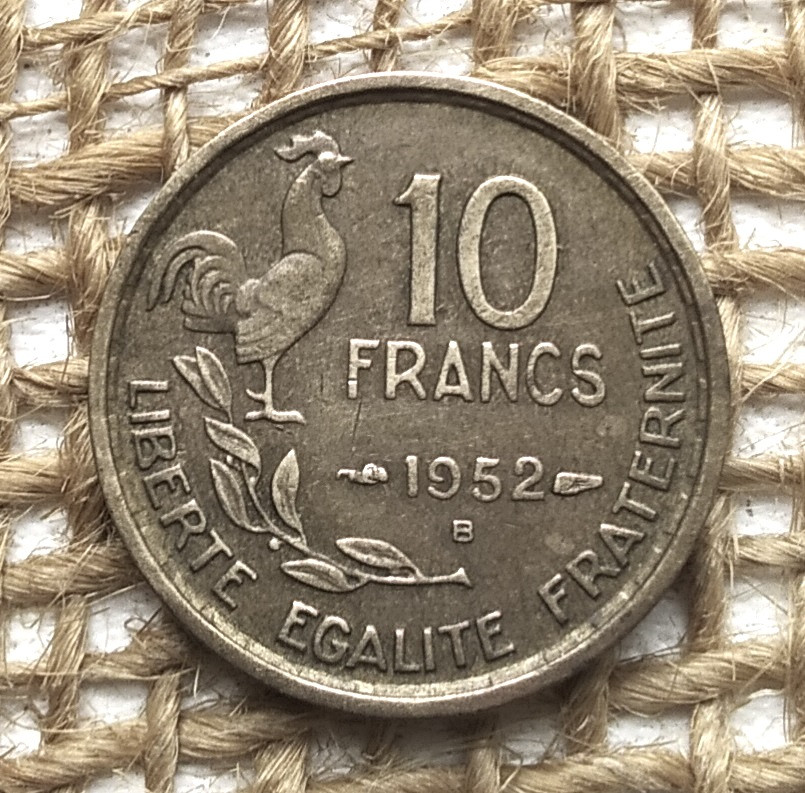 10 франкiв 1952 року. (В) Францiя, фото 1