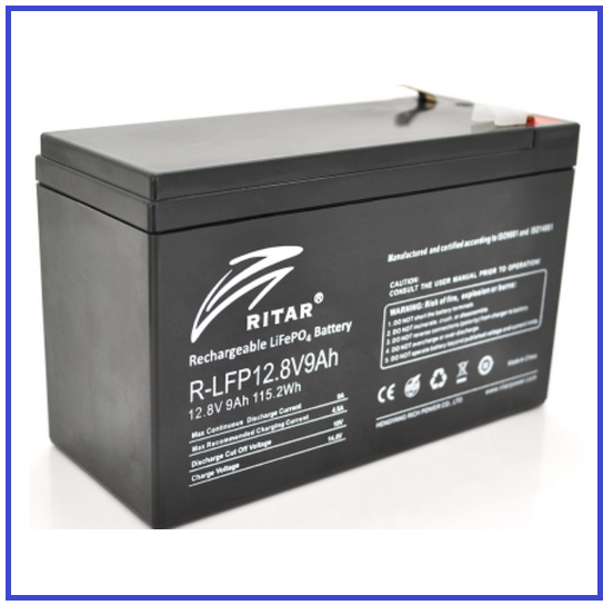 Акумуляторна батарея Ritar LiFePO4 12,8V 9Ah (4S3Р/BMS-9А) (150x65x95(100) до 5000 циклів, фото 1