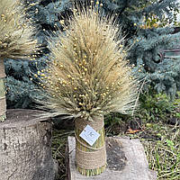 Різдвяний Дідух із остистого пшеничного колосся і льону 60 см