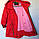 Куртка-парка дитяча зимова 3 в 1 для дівчинки 5-9 років, червоного кольору, фото 4