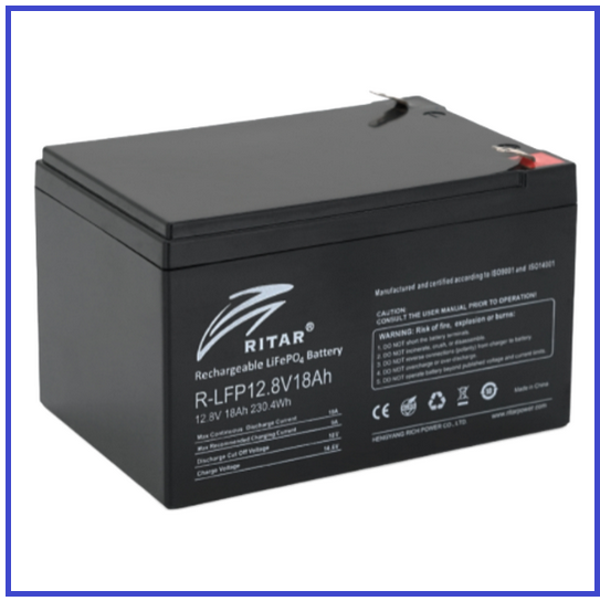 Акумуляторна батарея Ritar LiFePO4 12,8V 18Ah (4S6Р/BMS-20A) (150x98x95(100) до 5000 циклів, фото 1