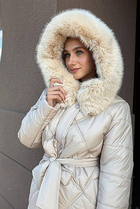 Жіноче зимове пальто з капюшоном ПВ-391 р-ри: 42–58, фото 1