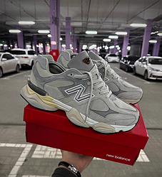 Зимові чоловічі кросівки New Balance 9060 winter fur Grey сірі Нью баланс з хутром замшеві зима
