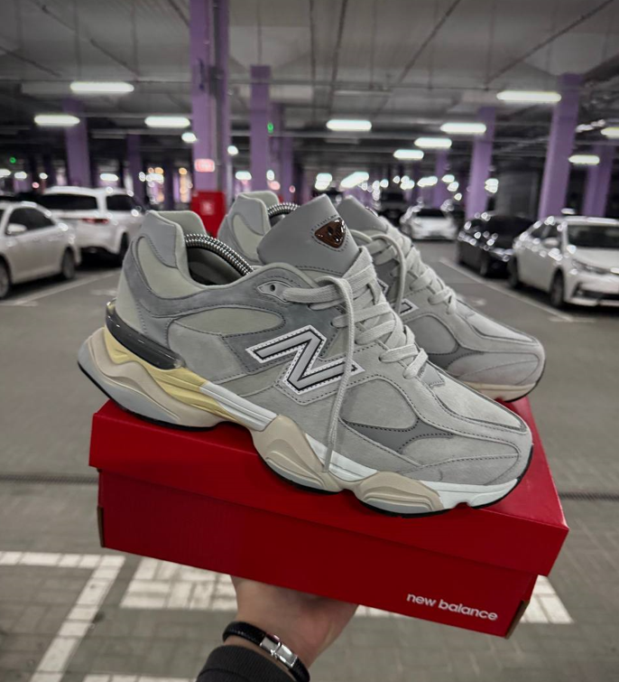 Зимові чоловічі кросівки New Balance 9060 winter fur Grey сірі Нью баланс з хутром замшеві зима, фото 1