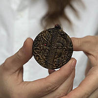 Різьблений кулон Шива та Будда з агарового дерева