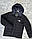 Чоловіча куртка зимова двостороння стьобана TNF норма 48-56, чорна з графітом, фото 2