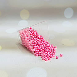 Рисові кульки для кондитерських виробів рожевий діамант, 3 мм, 20 г
