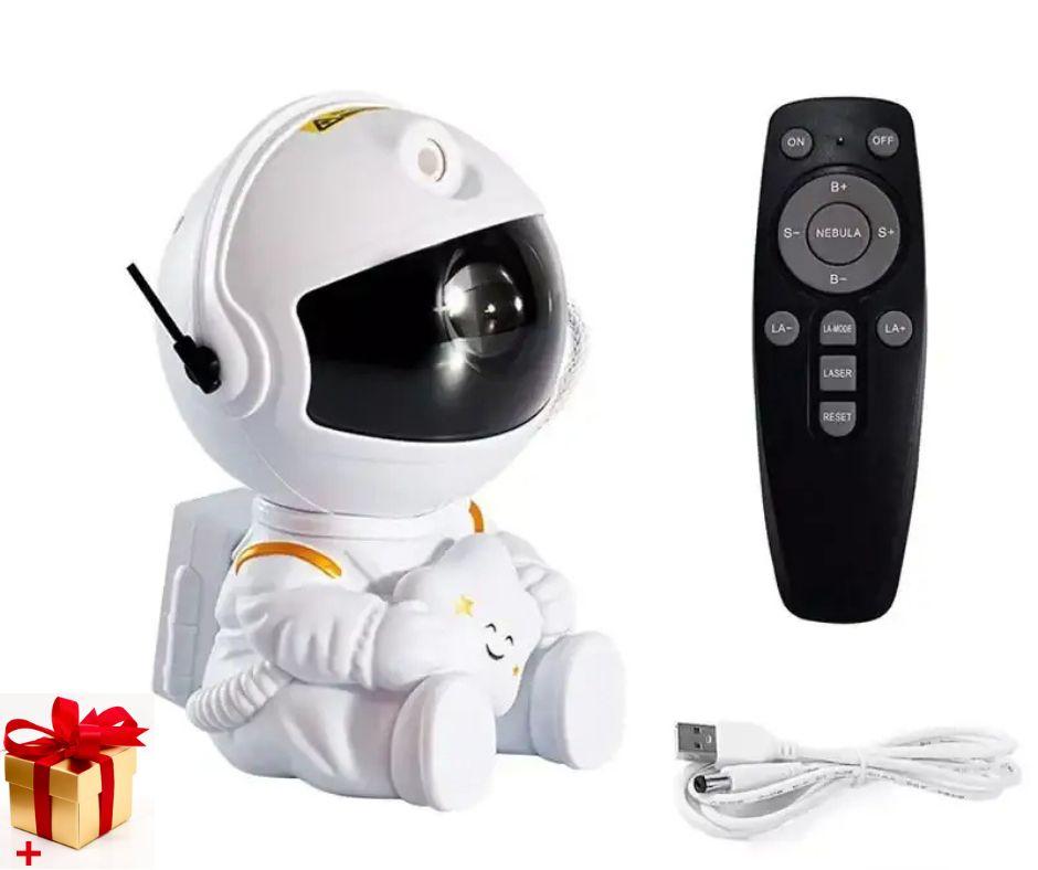 Дитячий нічник проєктор зоряного неба Астронавт Sky Star Astronaut Lamp лазерний проєктор галактики з пультом, фото 1