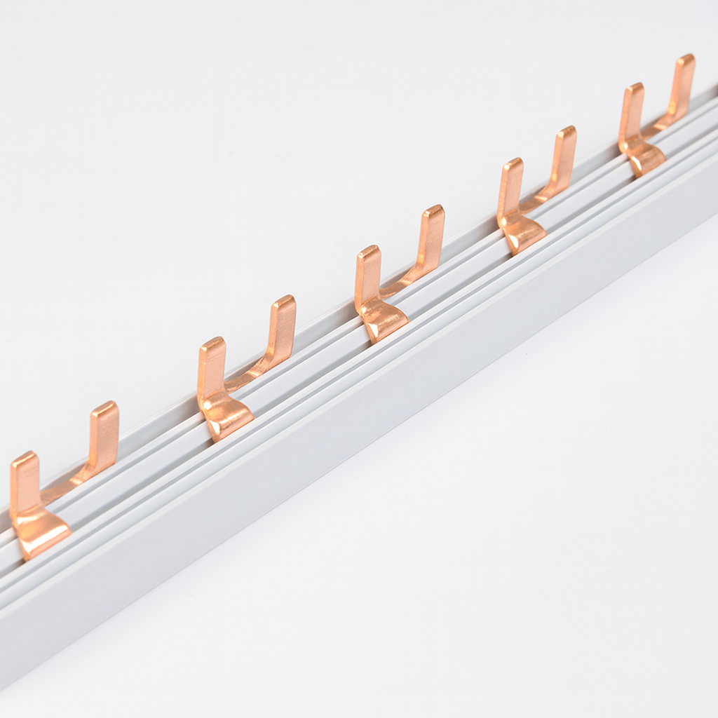 Зʼєднувальна (сполучна) гребінчаста шина Delixi Electric 3P 63A 1 м, фото 1