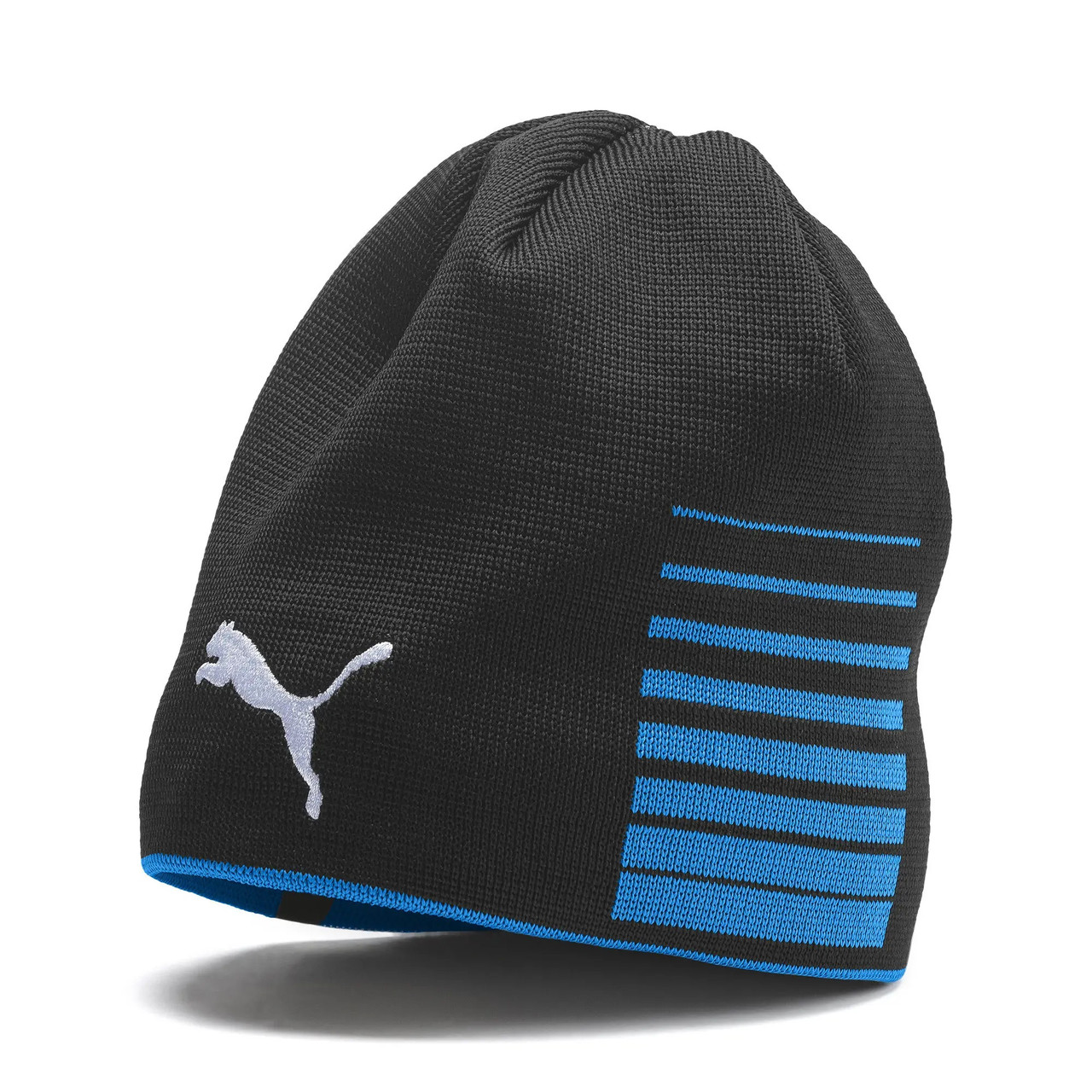 Шапка двостороння Puma Liga Reversible Beanie 022357 02 (чорна, синя, поліестер, осінь, зима, спортивна, бренд пума)
