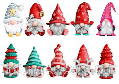 Вафельна картинка для кексиків, капкейків "Новий рік", (лист А4), фото 1