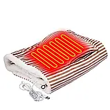 Плед з підігрівом usb шаль-ковдра з підігрівом від повербанка Lesko 105*65 см Brown, фото 2