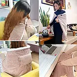 Плед з підігрівом usb шаль-ковдра з підігрівом від повербанка Lesko 105*65 см Brown, фото 8