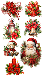 Вафельна картинка для кондитерських виробів Новорічна, (лист А4)