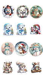 Вафельна картинка для кондитерських виробів Новорічна, (лист А4)