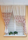 Комплект гардин до підвіконня Firanka Завитки 200см молочний з теракотовим (73_2к), фото 4