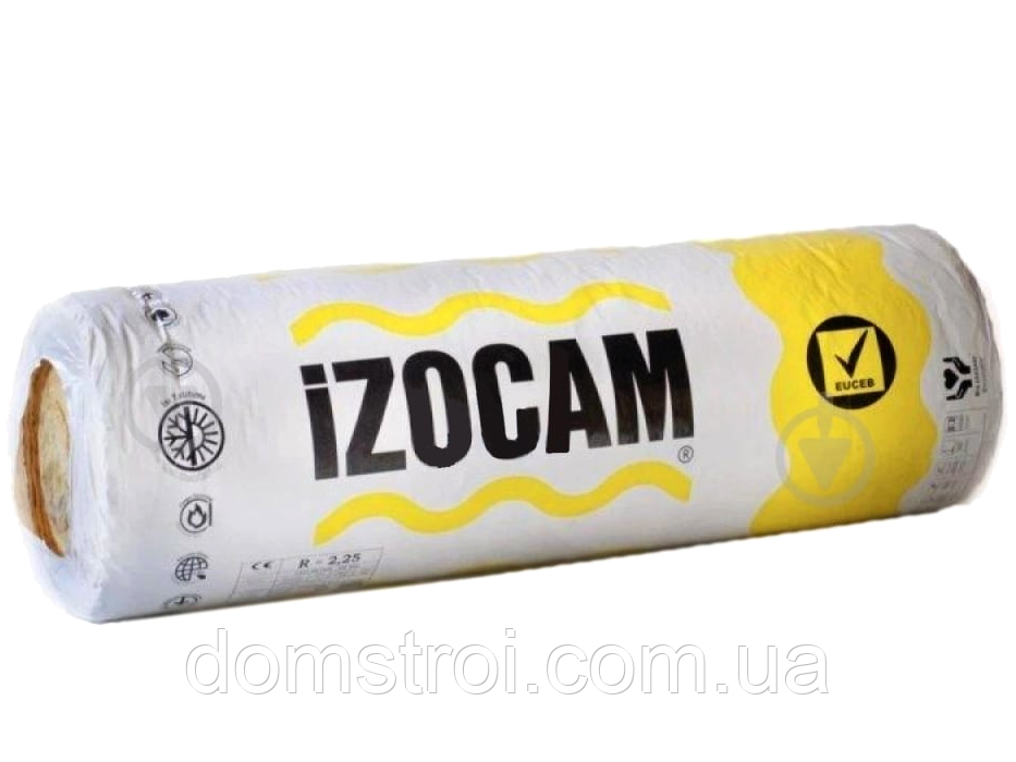 Утеплювач мінвата IZOCAM (15 м²) рулон 1.2×12.5 м 50 мм