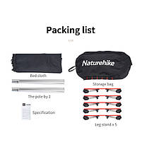 Ліжко складане Naturehike XJC05 NH20JJ001, Поліестер Oxford / алюміній, темно-зелене, фото 4