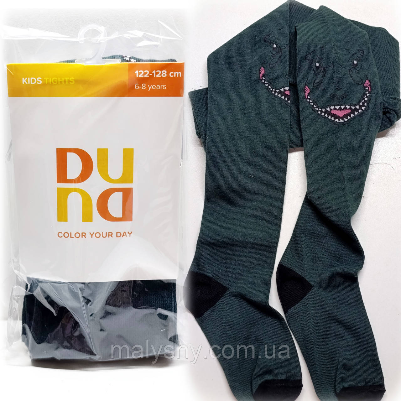 Колготки дитячі демісезонні 122-128, 60-64, 18-20 ТМ Duna Дюна 4423-1983-темно-зелений / весна-осінь, фото 1