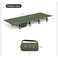 Ліжко складане Naturehike XJC08 CNK2550WS020, поліестер, алюміній, чорний, фото 4