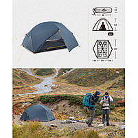 Намет двомісний ультралегкий Naturehike Mongar UL NH19M002-J, темно-синій, фото 3