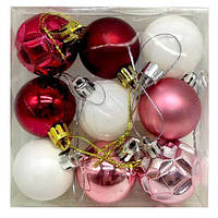 Новорічні прикраси, 9 штук, кульки, D = 4 см, у слюді