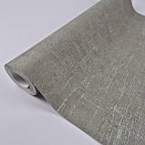 Шпалери вінілові 0.53 × 10.05 м Marburg 59439, сіро-зелені для спальні, вітальні, кабінету, фото 4