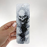 Пластикова 3D закладка для книги Finding Череп об'ємне зображення Чорний білий 15 × 5 см