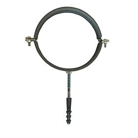 Хомут у зборі CR 4| (109-116 мм) з гвинтом-шурупом 8*100 і дюбелем у уп., сірий