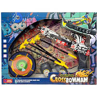 Арбалет (приціл із підсвічуванням, механічний принцип, 4 стріли на присосках, мішень, 2 пластикові банки) мікс