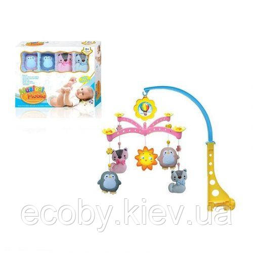 Карусель 5 м'яких підвісок, мелодія, обертання, заводний механізм, у коробці, фото 1