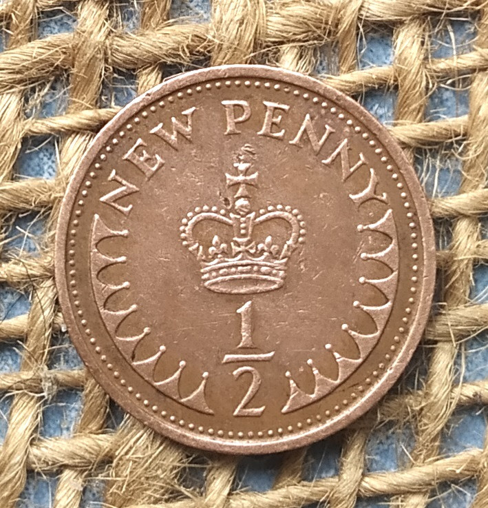 1/2 пеннi 1971 року. Велика Британiя, фото 1
