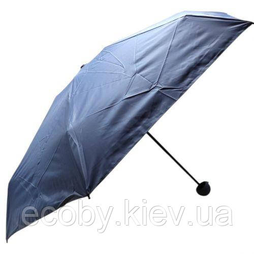 Парасолька механічна (висота - 53 см; діаметр купола - 82 см; довжина у складеному вигляді: 17 см) СІРО-СИНІЙ, фото 1
