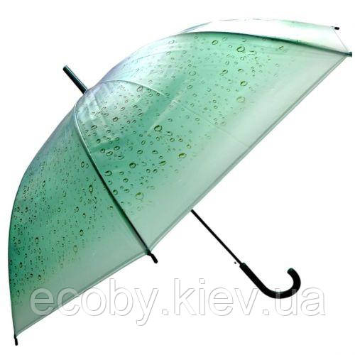 Парасолька напівавтомат, d=103 см, довжина: 83 см, 8 спиць, тростина, (ЗЕЛЕНА), фото 1