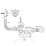 Сифон OPTIMUM для ванни з ревізією, випуском 1 1/2| *40, перел і гнучкою трубою 40*40/50 OPTI-26033, фото 8