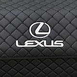 Органайзер у багажник з логотипом Lexus з екошкіри, чорний, 80 см, автоорганайзер, фото 3