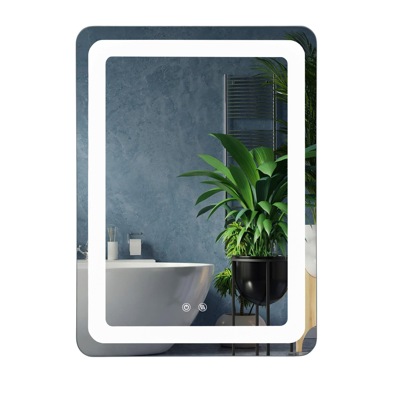 Зеркало UNIO MRR-04 SQR-RA-S/H 600 x 800 mm LED FL сенсором + подогрев, фото 1