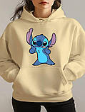 Жіноче стильне худі з принтом Стіча, фото 4