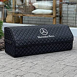 Органайзер у багажник на магніті з логотипом Mercedes з екошкіри, чорний, 80 см, сумка в багажник, фото 6