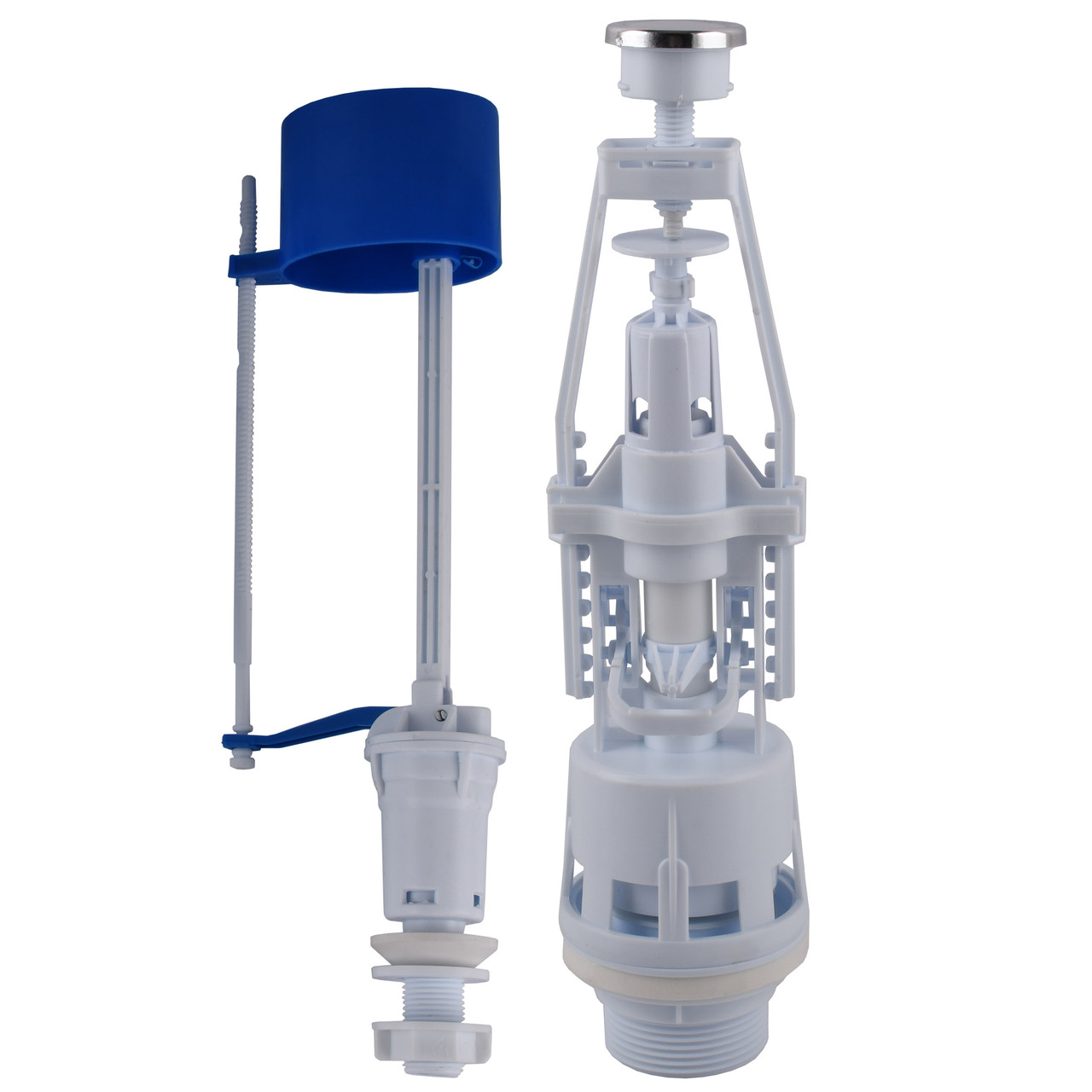 Набір для бачка унітаза OPTIMUM нижнім підв пласт 1/2" і зливним механізмом з однією кнопкою OPTI 0710, фото 1