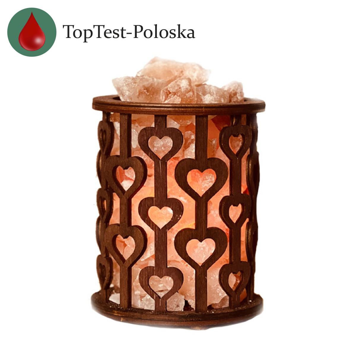 Соляна лампа "Корзина із серцями" 1,7 кг, фото 1