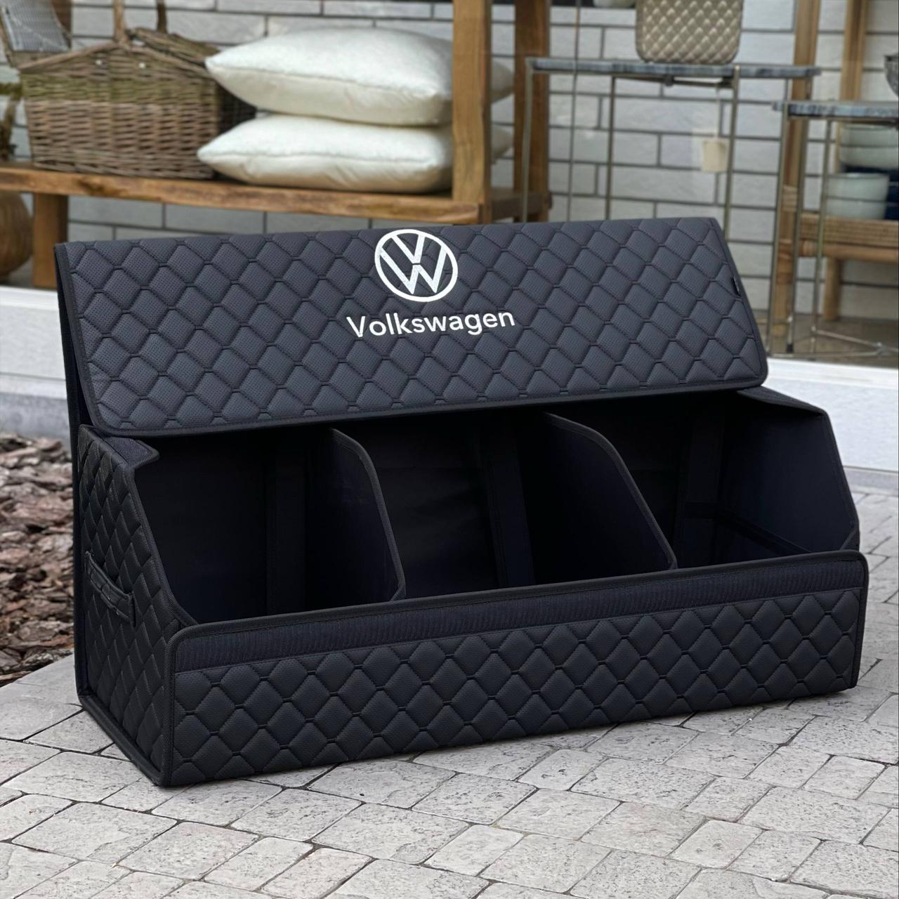 Органайзер у багажник з логотипом Volkswagen з екошкіри, чорний, 80 см, автомобільний органайзер, фото 1